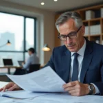 Expert immobilier en bureau étudiant des documents