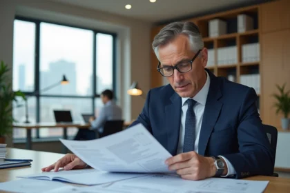 Expert immobilier en bureau étudiant des documents