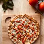 pizza on brown wooden table